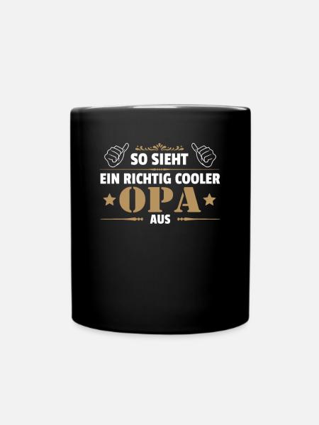 So sieht ein richtig cooler Opa aus Vatertag - Tasse einfarbig - Schwarz