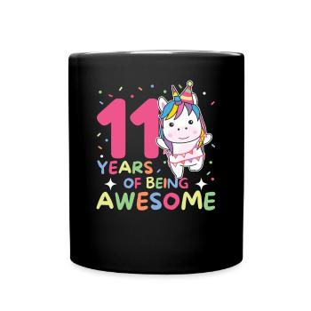 Licorne pour ses 11 ans enfants de onze ans - Mug uni - noir - Devant