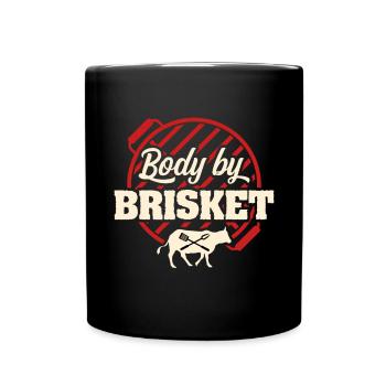 BBQ Body By Brisket Grilling Smoke, Grillen - Full Colour Mug - black - Front