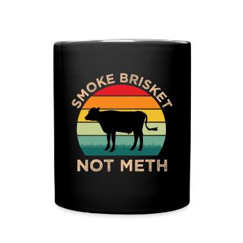 Poitrine de fumée de barbecue sans méthamphétamine / grillades - Mug uni - noir - Devant