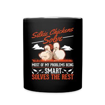 Silk Chicken Gift Silkie Chicken Silkie Chicken - Full Colour Mug - black - Front
