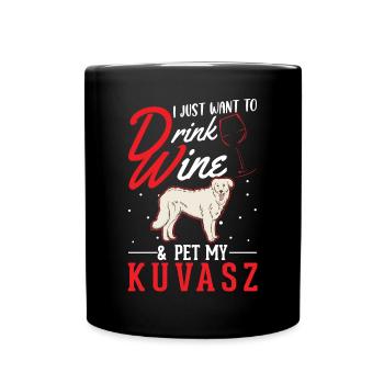 Kuvasz et le vin - Mug uni - noir - Devant
