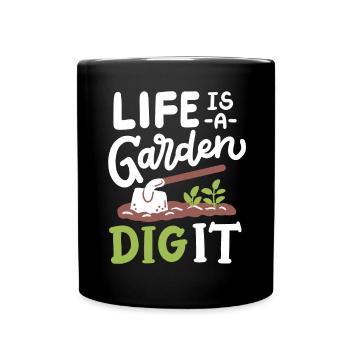 Garten Gartenarbeit - Tasse einfarbig - Schwarz - Vorne