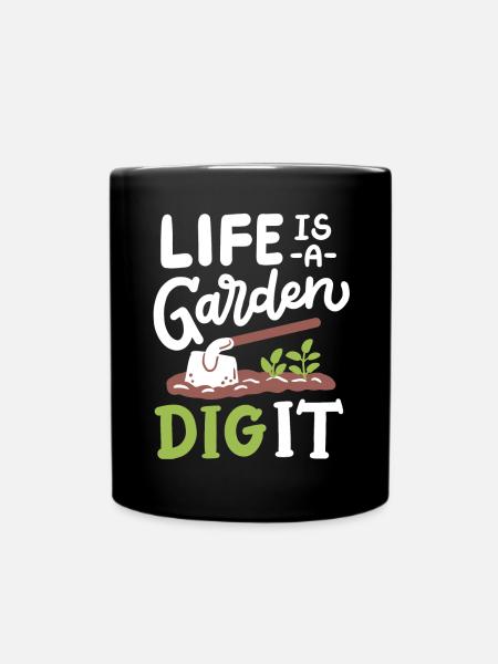 Garten Gartenarbeit - Tasse einfarbig - Schwarz