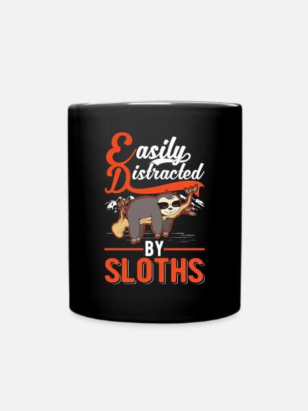 Faultier Geschenk Sloth - Tasse einfarbig - Schwarz