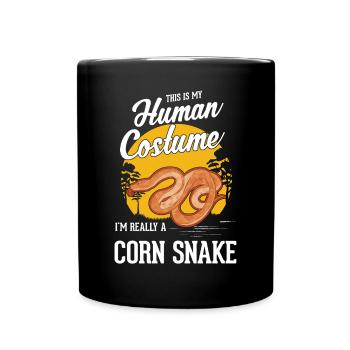 Kornnatter Kostüm Halloween Natter - Tasse einfarbig - Schwarz - Vorne