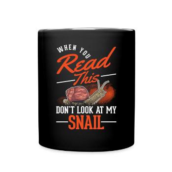 Schnecke Geschenk Weinbergschnecke - Tasse einfarbig - Schwarz - Vorne