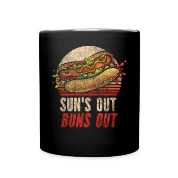 Hot Dog Adulte Vintage Rétro Sun’s - Mug uni - noir - Devant