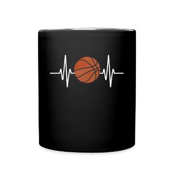 Conception de battement de cœur de basket-ball - Mug uni - noir - Devant