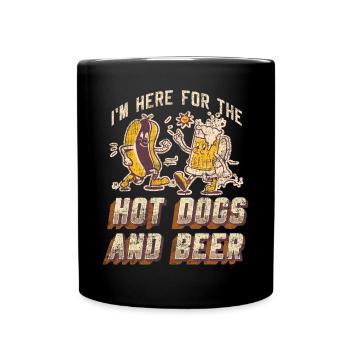 Hot Dog Adult Beer Vintage Je suis - Mug uni - noir - Devant