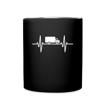 Heartbeat Truck Driver Life - Full Colour Mug - black - Front