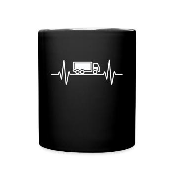 Ligne de battement de cœur de camion pour les camionneurs - Mug uni - noir - Devant