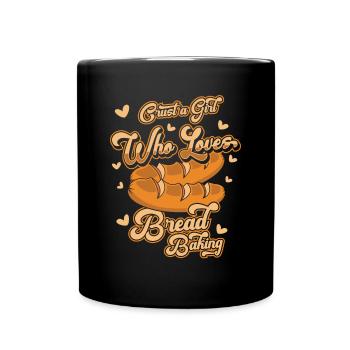 Fille qui aime le pain Boulangerie Amateur de Boulangerie - Mug uni - noir - Devant