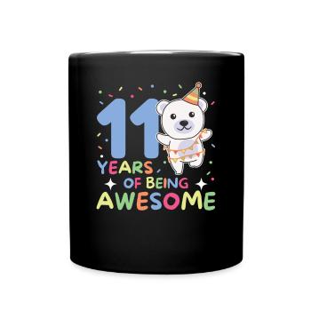 Ours polaire pour ses 11 ans Enfants de onze ans - Mug uni - noir - Devant