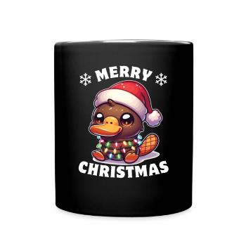 Christmas Hat Christmas Fairy Lights - Full Colour Mug - black - Front