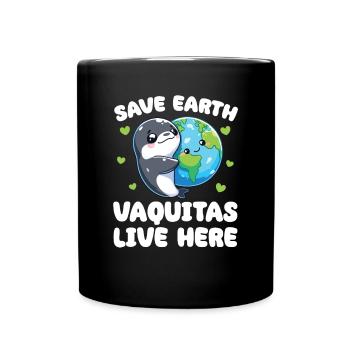 Rettet die Erde Kalifornischer Schweinswale leben - Tasse einfarbig - Schwarz - Vorne