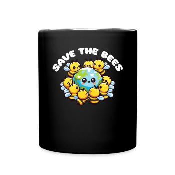 Sauvez la Terre Les abeilles vivent ici Sauvez les abeilles - Mug uni - noir - Devant