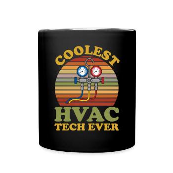 Heating, Air Conditioning, Ventilation, Technician - Full Colour Mug - black - Front