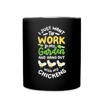 Garten Gartenarbeit - Tasse einfarbig - Schwarz - Vorne