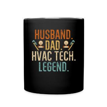 Heating, Air Conditioning, Ventilation, Technician - Full Colour Mug - black - Front