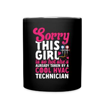 Heating, Air Conditioning, Ventilation, Technician - Full Colour Mug - black - Front