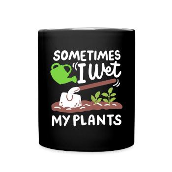 Garten Gartenarbeit Gießkanne - Tasse einfarbig - Schwarz - Vorne