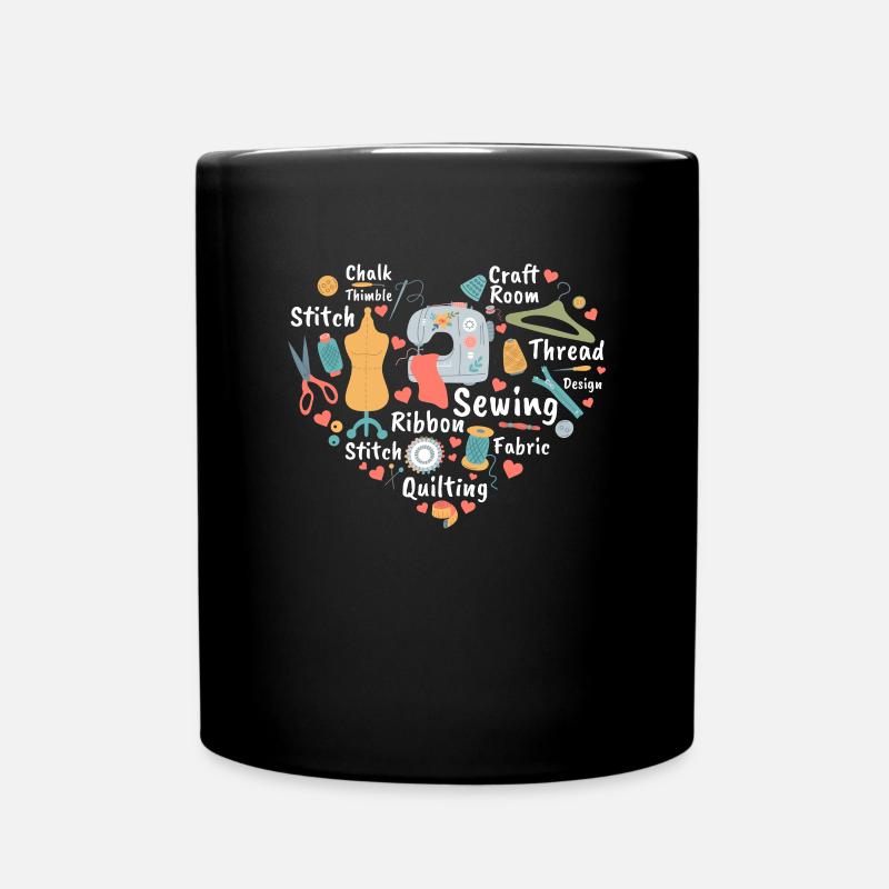 Machine à coudre Coeur à coudre Sewing Lover - Mug uni - noir