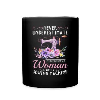 Femme avec une machine à coudre - Sewing Girls Seamstr - Mug uni - noir - Devant