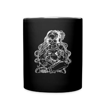 Gaming Girl Drawing - Full Colour Mug - black - Front