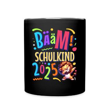 Einschulung Löwe Schulanfänger 2025 - Tasse einfarbig - Schwarz - Vorne