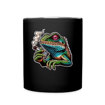 Fumer du Cannabis Lizard - Mug uni - noir - Devant