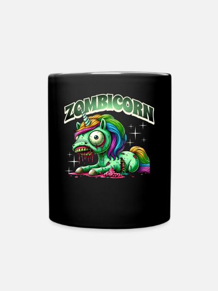 Zombiecorn Zombie Einhorn - Tasse einfarbig - Schwarz