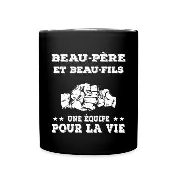 beau-père et beau-fils papa - Mug uni - noir - Devant