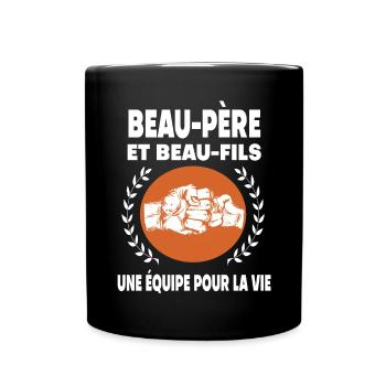 Father-in-law and Vintage Dad Stepson - Full Colour Mug - black - Front