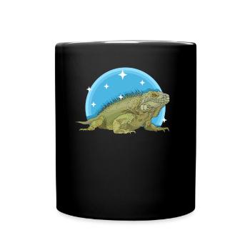 Leguan Eidechse Reptilien Leguane Geschenk - Tasse einfarbig - Schwarz - Vorne