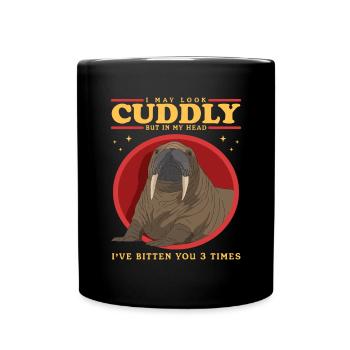 Walross Walroß Walrus Walrosse Geschenk - Tasse einfarbig - Schwarz - Vorne