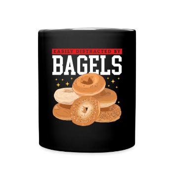 Cadeau de pain Bagel Beigel Bagol - Mug uni - noir - Devant