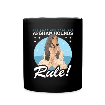 Cadeau de propriétaire de chien lévrier afghan - Mug uni - noir - Devant