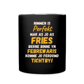 Friesisches Geburtstagsshirt-Design im Februar geboren - Tasse einfarbig - Schwarz - Vorne