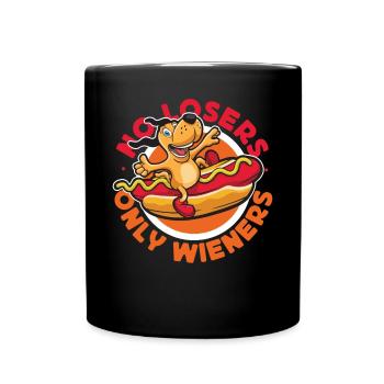 Hot Dog Jeu de mots pour adultes Pas de perdants seulement - Mug uni - noir - Devant