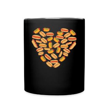 Hot Dog Adult Heart - Tasse einfarbig - Schwarz - Vorne