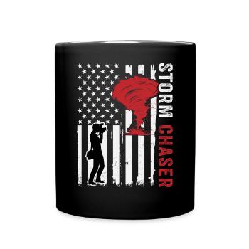 Drapeau des États-Unis, chasseur de tornades des États-Unis - Mug uni - noir - Devant