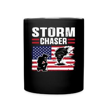Usa-flagge Tornado Chaser - Tasse einfarbig - Schwarz - Vorne
