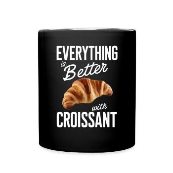 Tout est meilleur avec croissant - Mug uni - noir - Devant