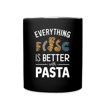 Everything is better with pasta - Full Colour Mug - black - Front