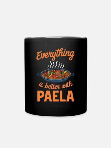 Tout est meilleur avec la paella - Mug uni - noir