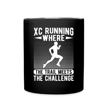 Cross Country Runner Design - XC Coach - Running - Full Colour Mug - black - Front