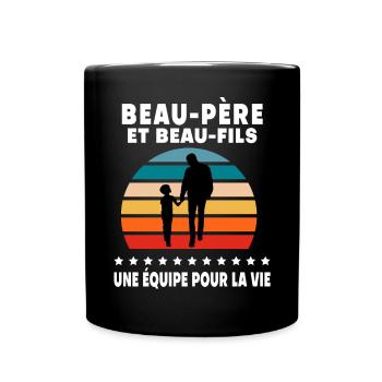 Retro vintage stepdad stepson - Full Colour Mug - black - Front
