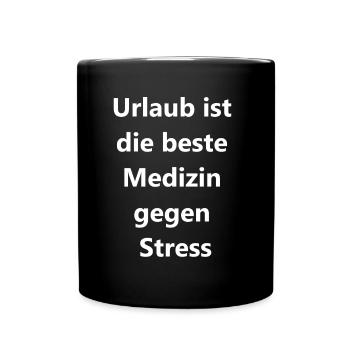 Sommerurlaub Geschenk - Tasse einfarbig - Schwarz - Vorne