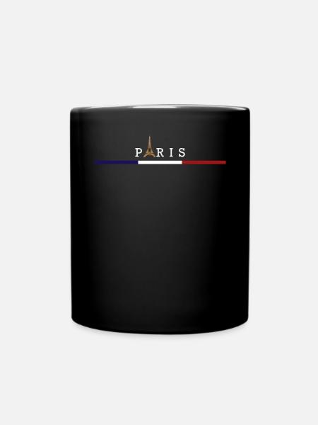 Flag France Eiffel Tower Parisian Elegance - Full Colour Mug - black